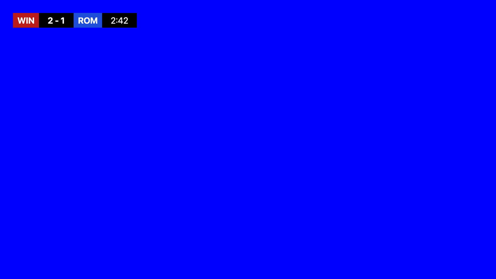 The score bug rendered on the chroma-key display output